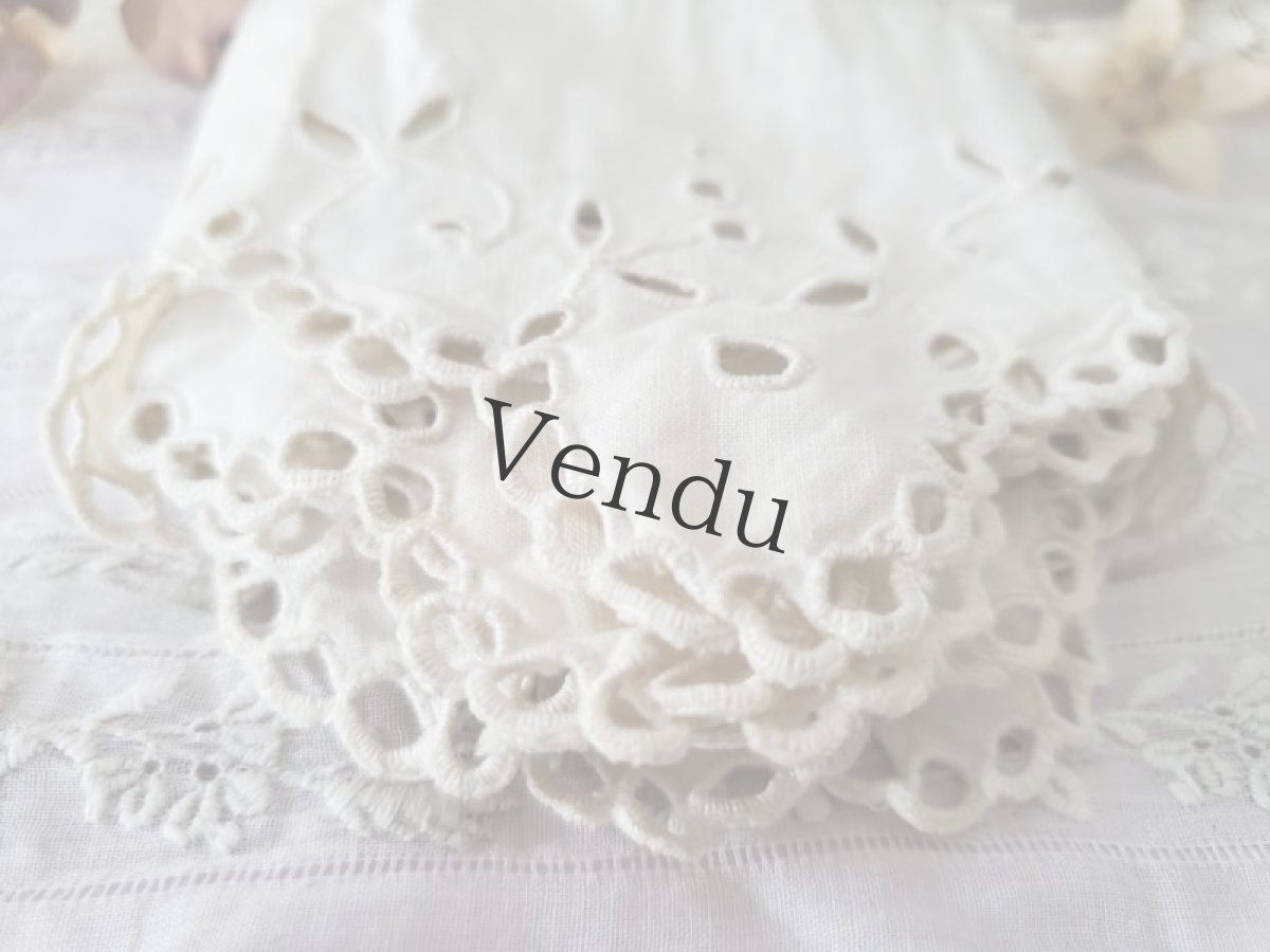 画像7: フランスアンティーク　カットワーク刺繍　幅広端切れ 99cm (7)