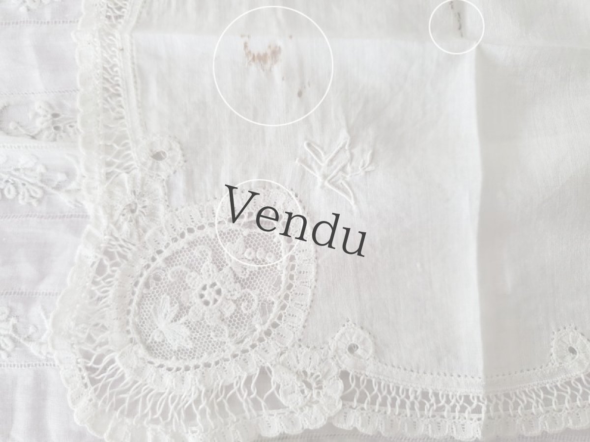 画像8: フランスアンティーク　ハンカチ2枚セット (8)