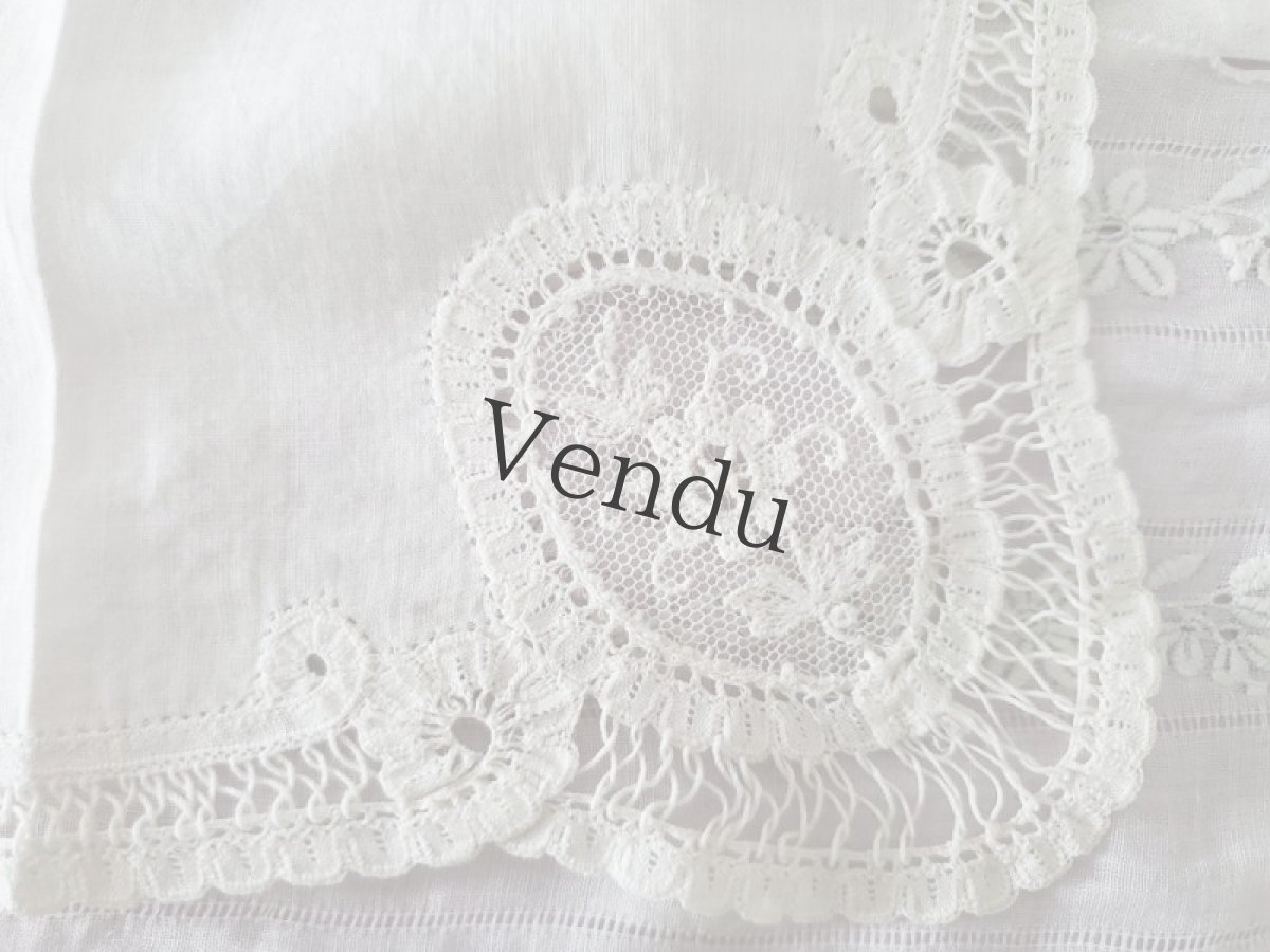 画像5: フランスアンティーク　ハンカチ2枚セット (5)