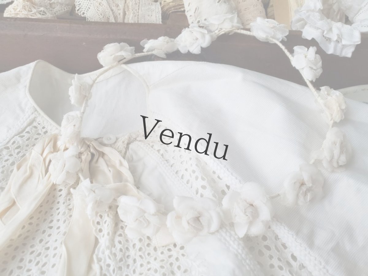 画像3: フランスアンティーク　バラの布花ヘッドリース　ティアラ (3)