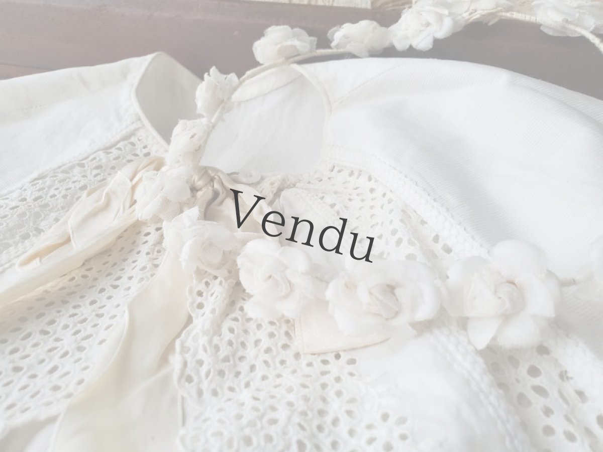 画像4: フランスアンティーク　バラの布花ヘッドリース　ティアラ (4)