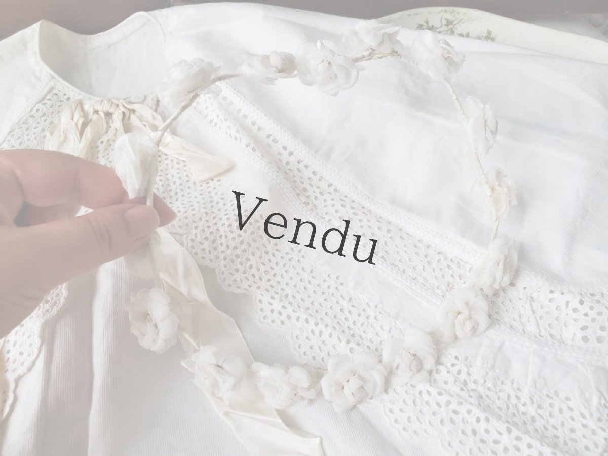 画像6: フランスアンティーク　バラの布花ヘッドリース　ティアラ (6)