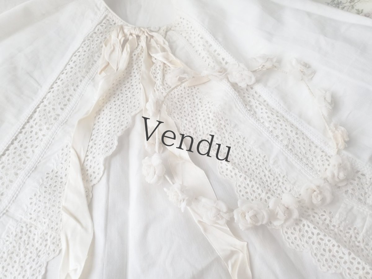 画像5: フランスアンティーク　バラの布花ヘッドリース　ティアラ (5)