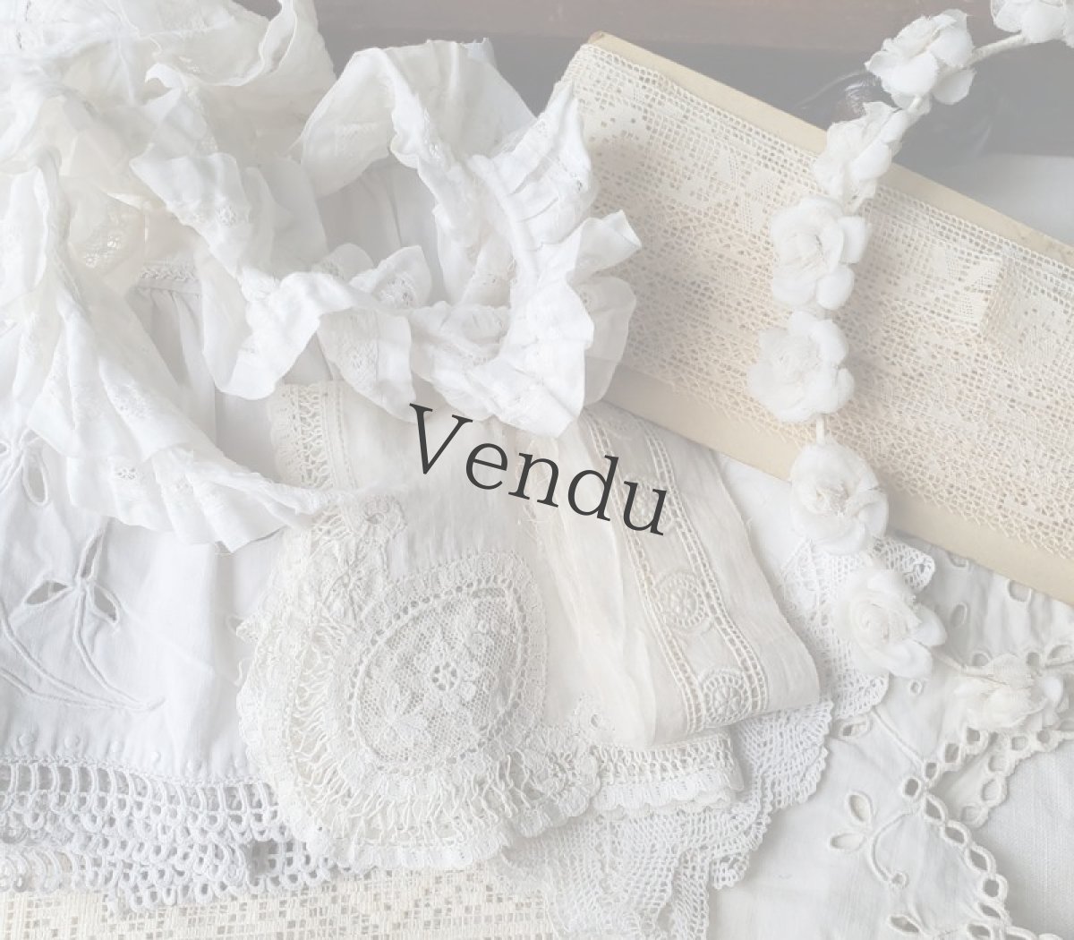 画像8: フランスアンティーク　カットワーク刺繍　幅広端切れ 2本セット (8)