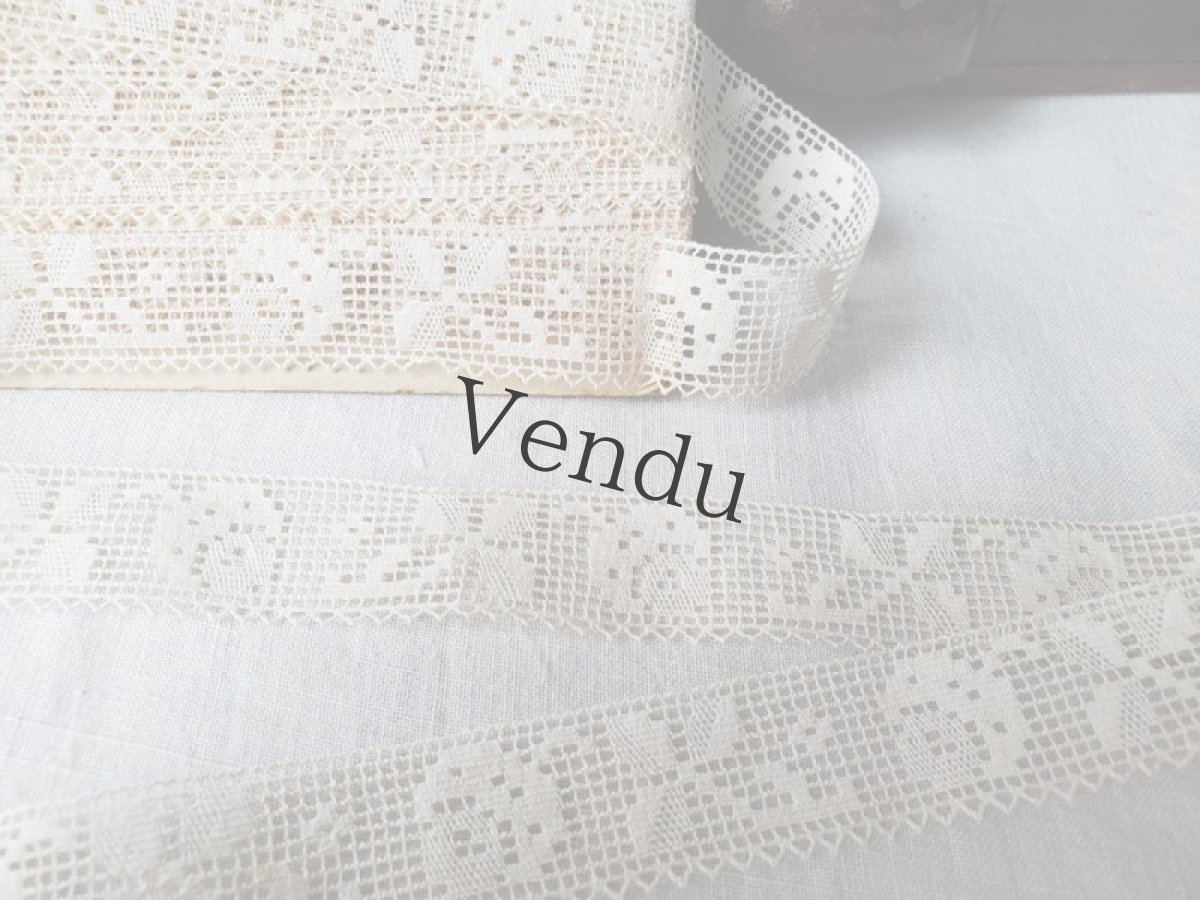 画像2: フランスアンティーク　ばらのフィレレース 50cm〜 (2)