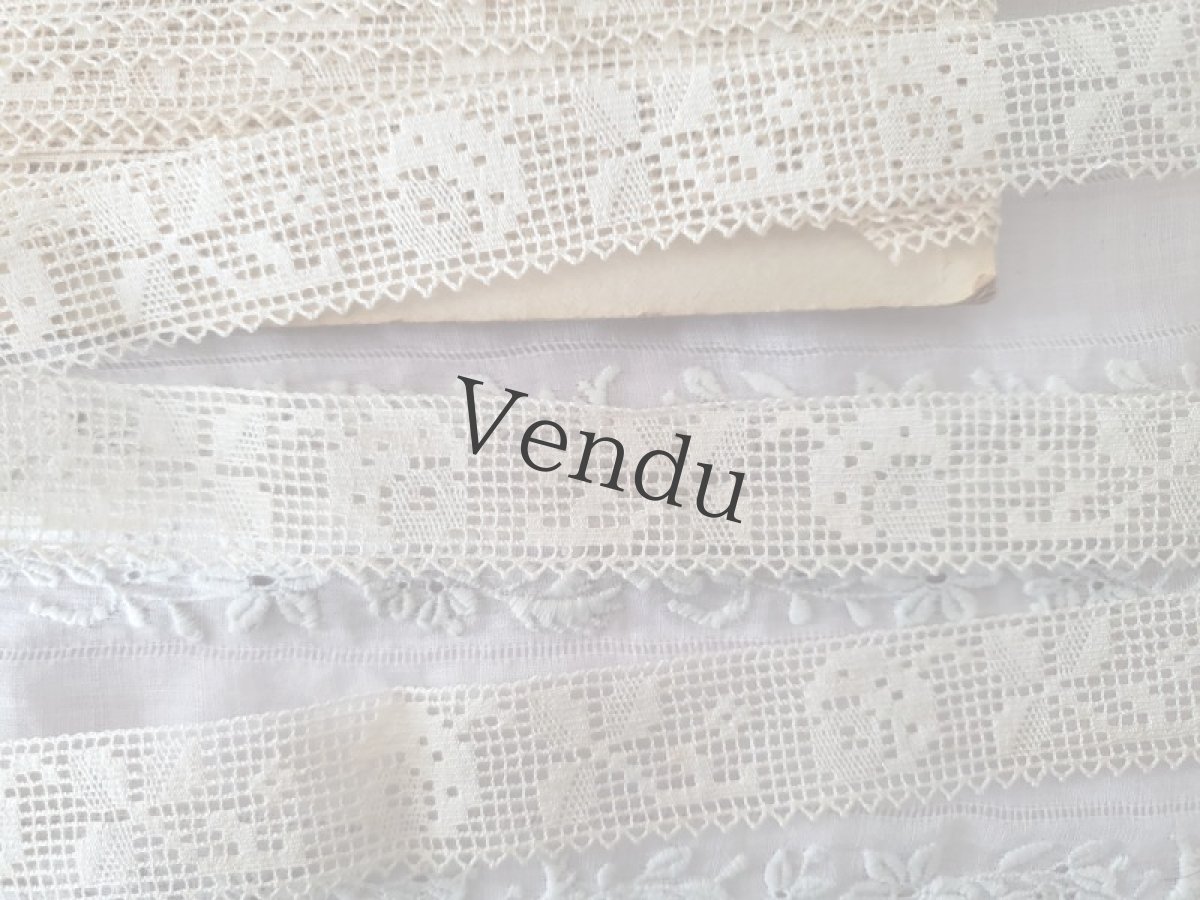 画像4: フランスアンティーク　ばらのフィレレース 50cm〜 (4)