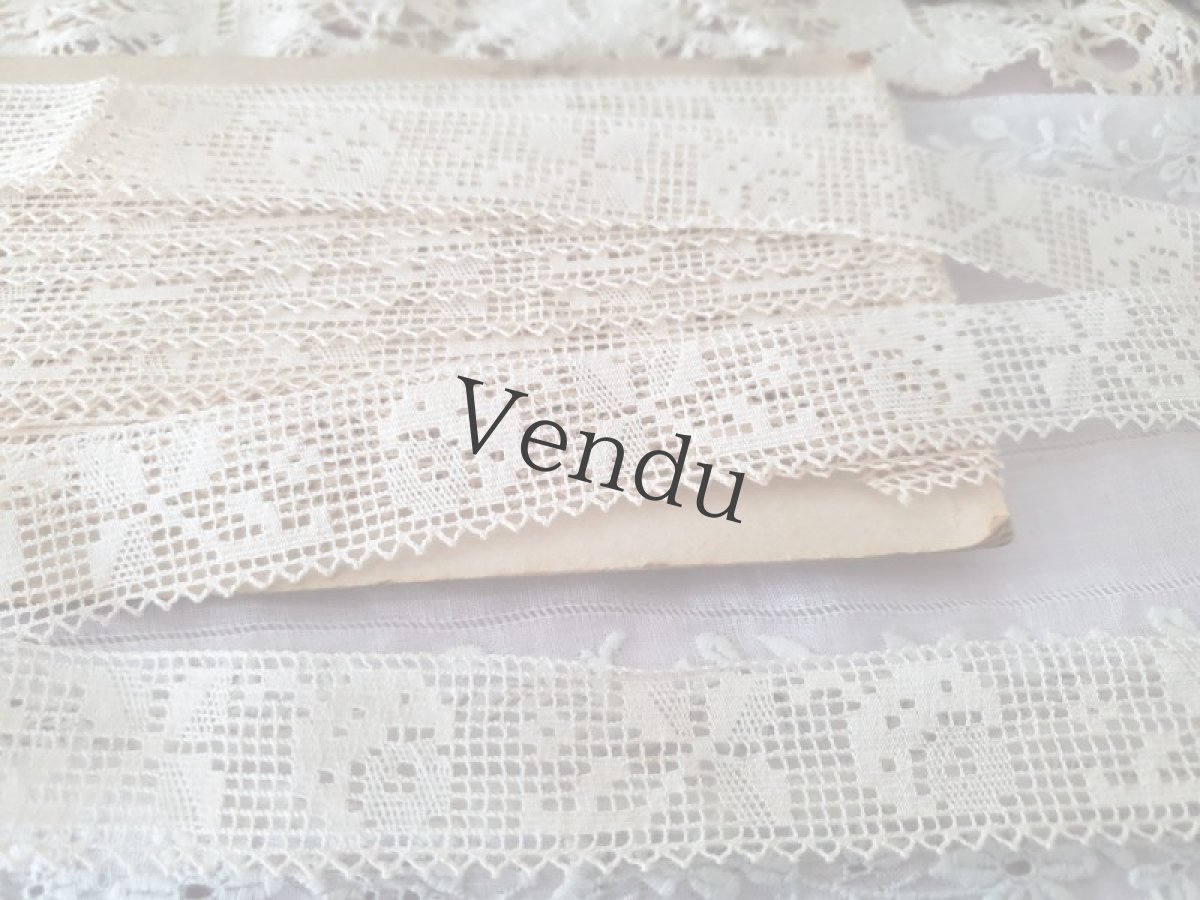 画像5: フランスアンティーク　ばらのフィレレース 50cm〜 (5)