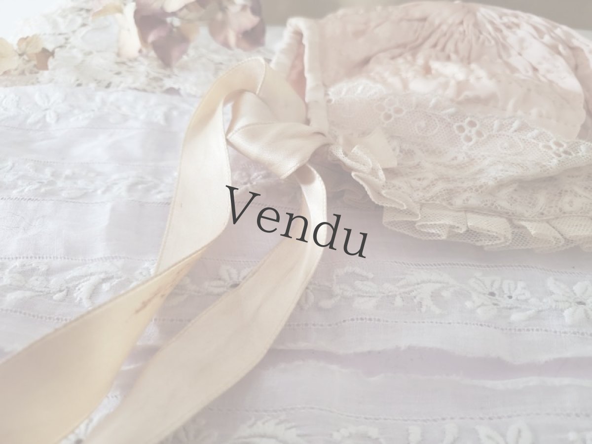 画像3: フランスアンティーク　ローズピンクのちいさなボネ (3)