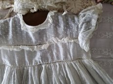 画像7: フランスアンティーク　べべのバテム(洗礼式）ドレスとボネのセット (7)