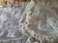 画像14: フランスアンティーク　べべのバテム(洗礼式）ドレスとボネのセット (14)