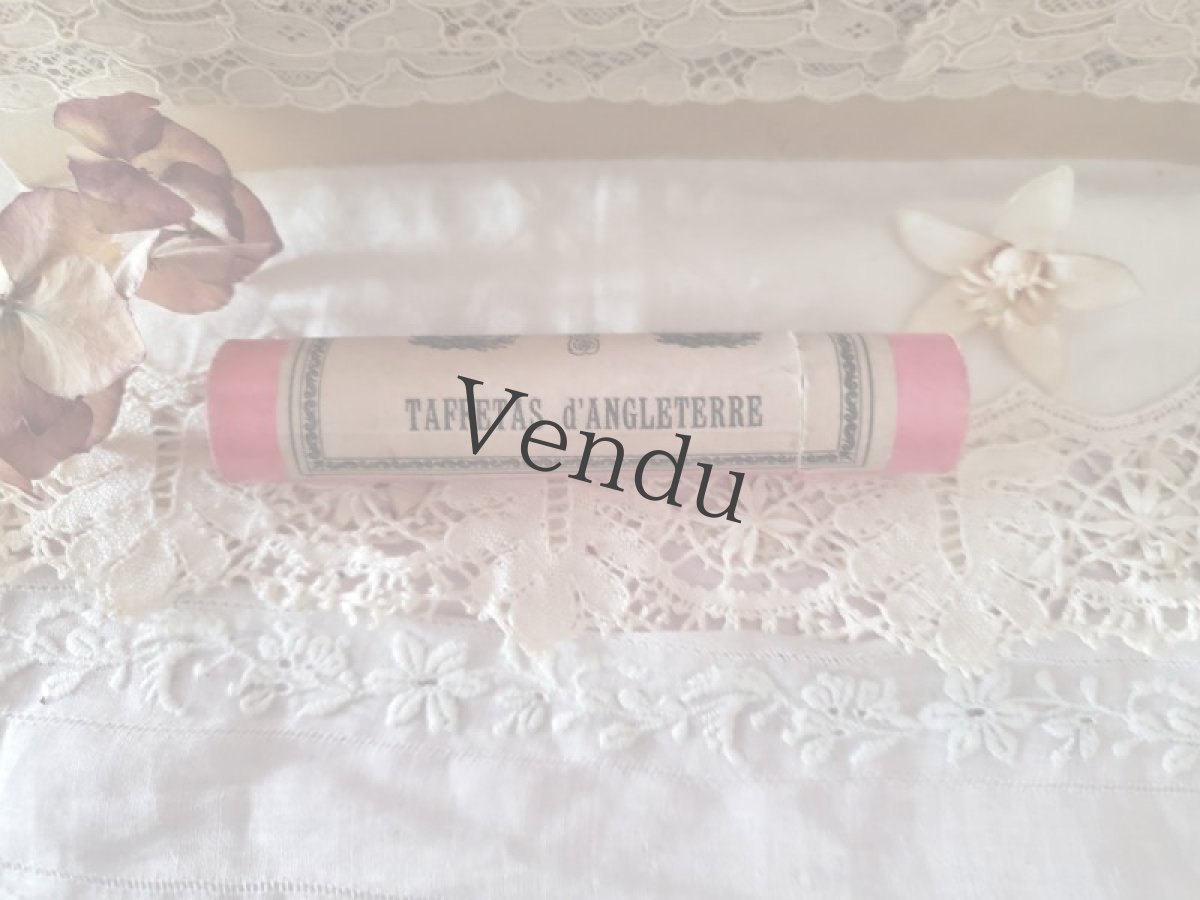 画像4: フランスアンティーク　ピンクの筒に入った昔の絆創膏 (4)