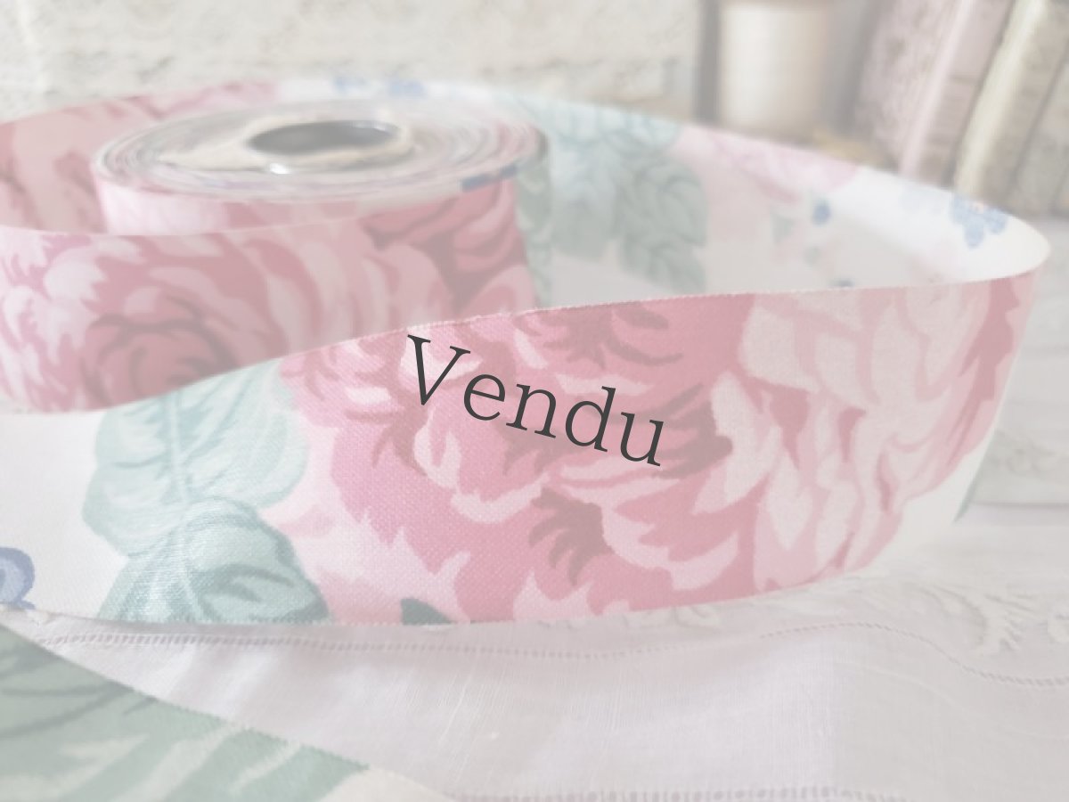 画像2: フランスヴィンテージ　ロマンティック花柄リボン (2)