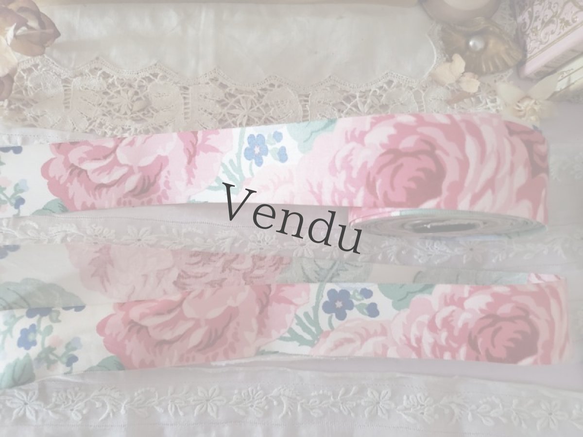 画像5: フランスヴィンテージ　ロマンティック花柄リボン (5)