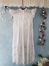 画像4: フランスアンティーク　べべのバテム(洗礼式）ドレスとボネのセット (4)