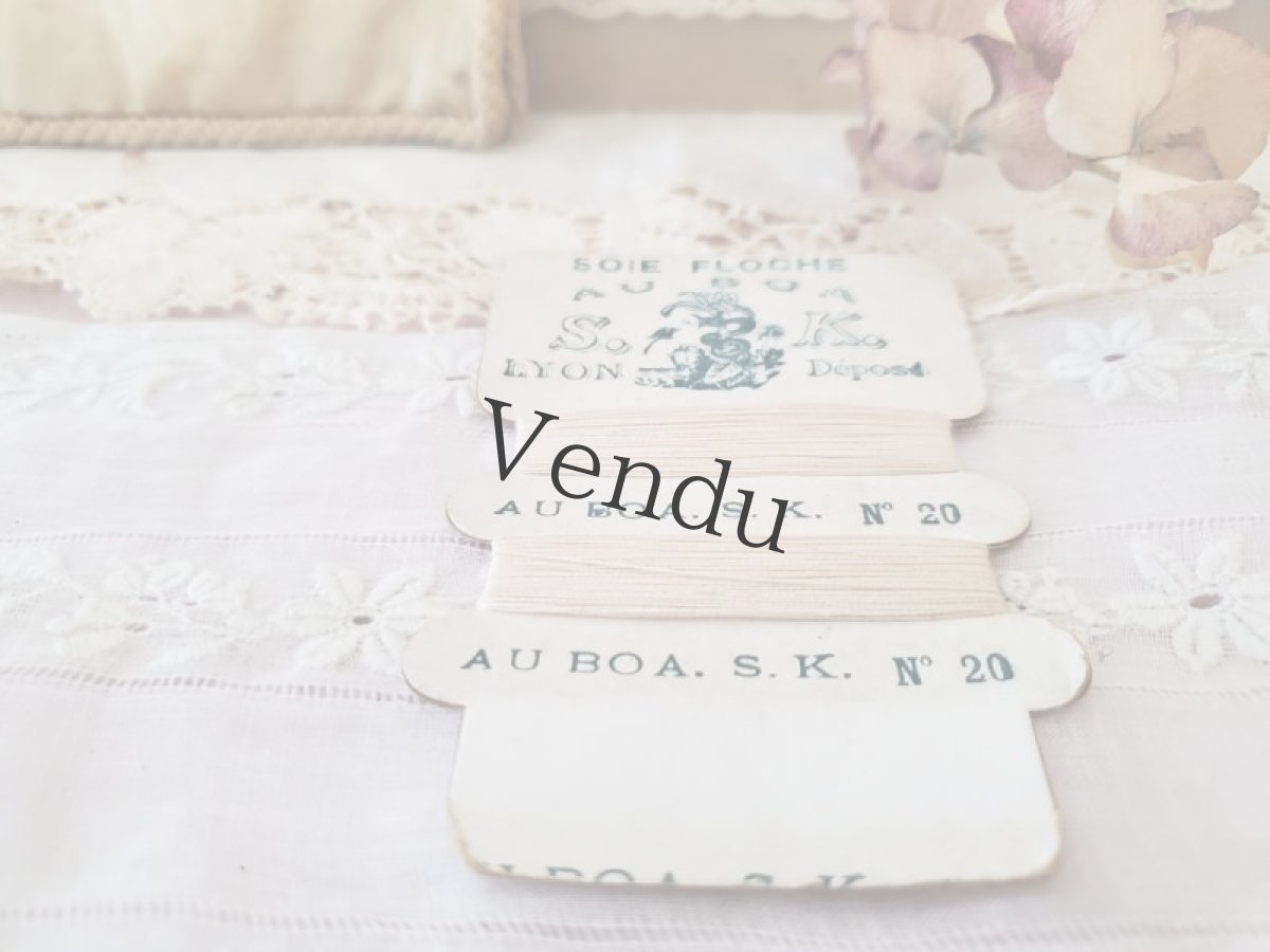 画像3: フランスアンティーク　シルクの糸巻き SOIE FLOCHE AU BOA S.K. (3)