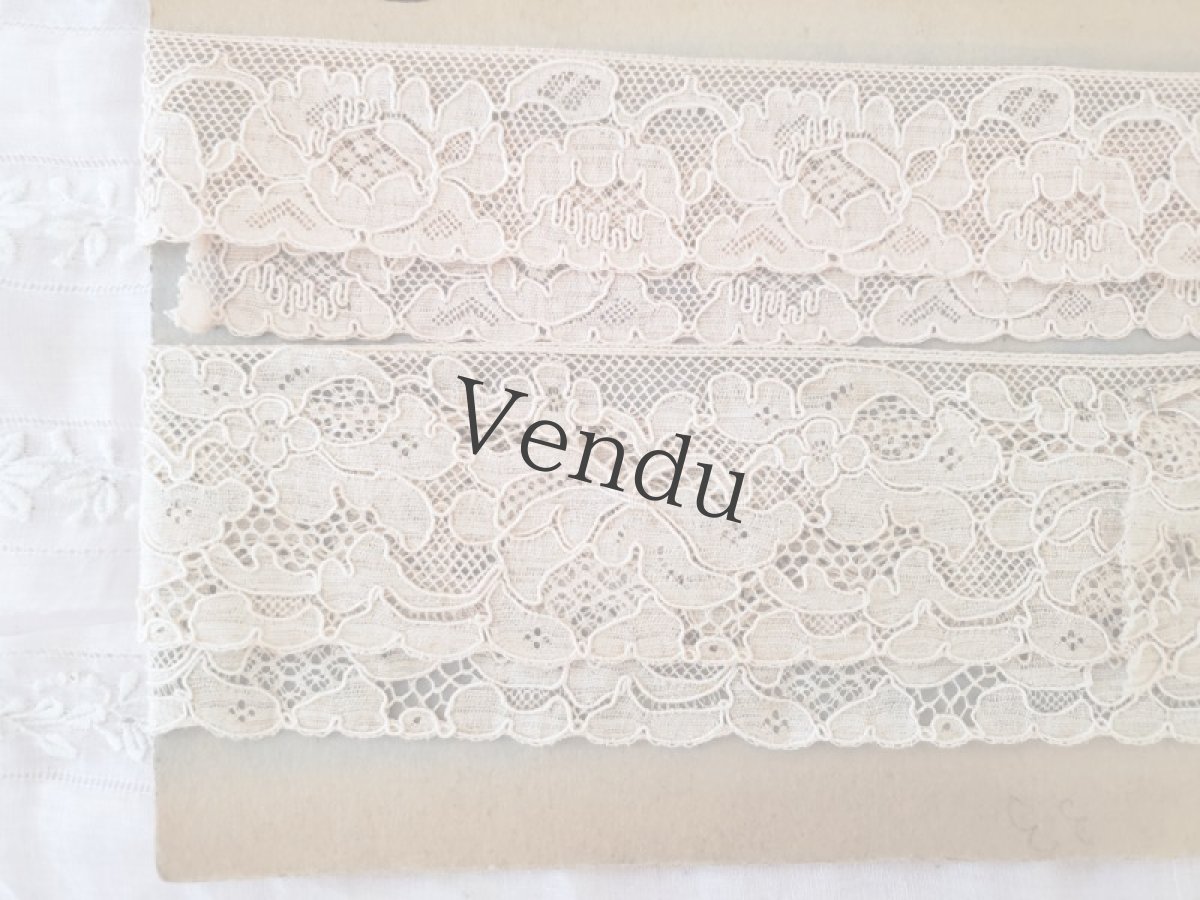 画像2: フランスアンティーク　台紙つき２種類のカレーレース (2)