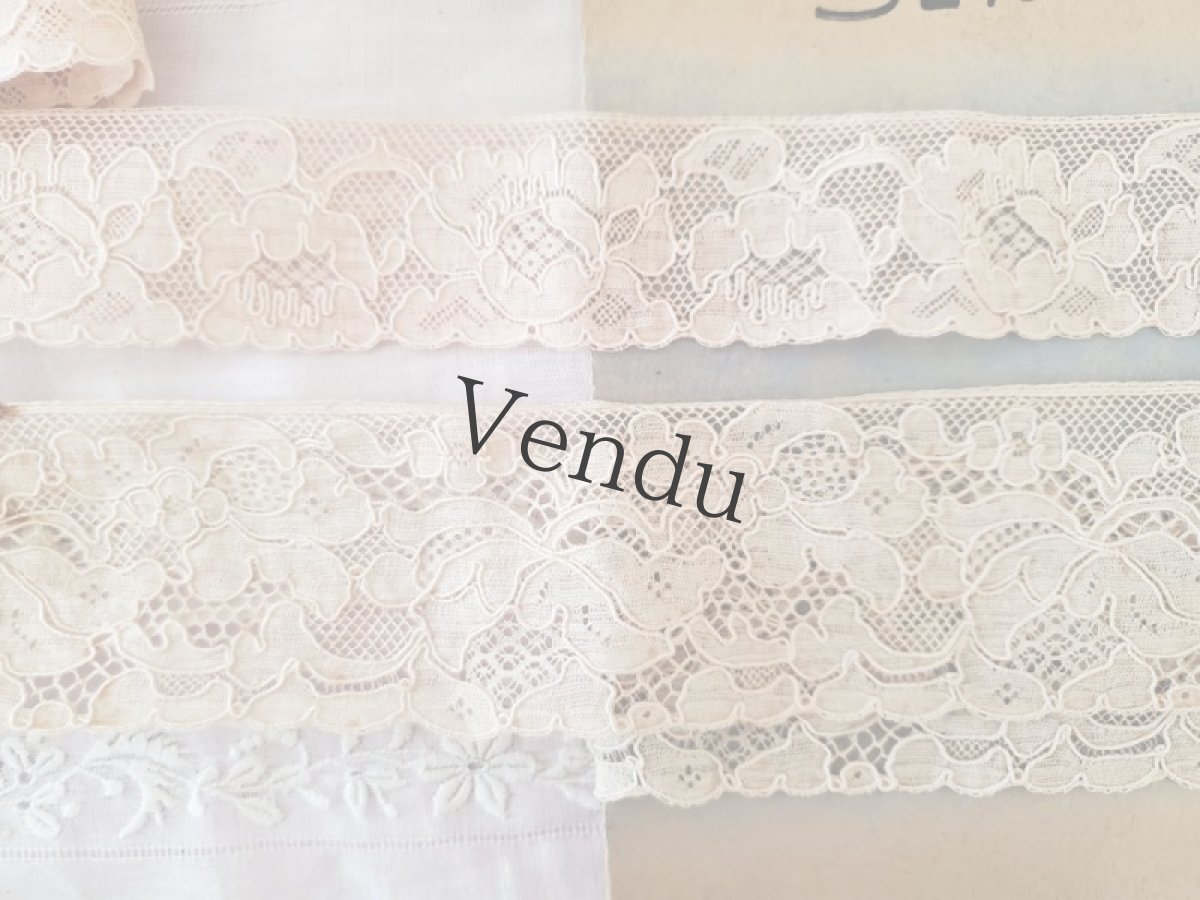 画像4: フランスアンティーク　台紙つき２種類のカレーレース (4)