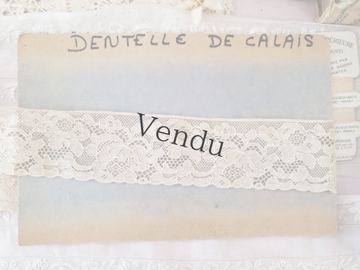 画像5: フランスアンティーク　台紙つき２種類のカレーレース (5)