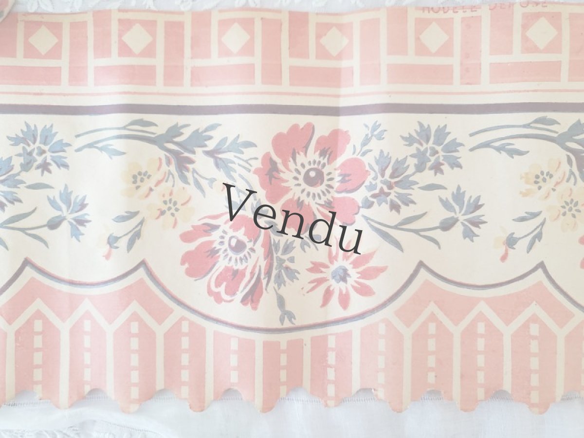 画像3: フランスヴィンテージ　可愛い壁紙 16.5×65cm (3)