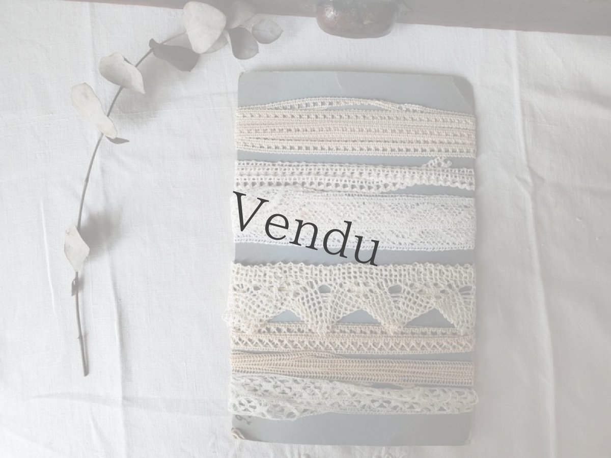 画像7: フランス蚤の市　台紙巻きレースセット 7種 (7)