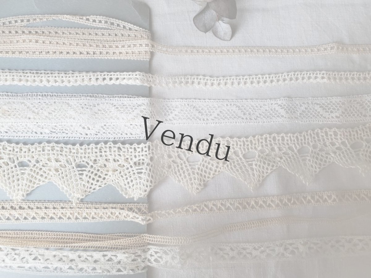 画像2: フランス蚤の市　台紙巻きレースセット 7種 (2)