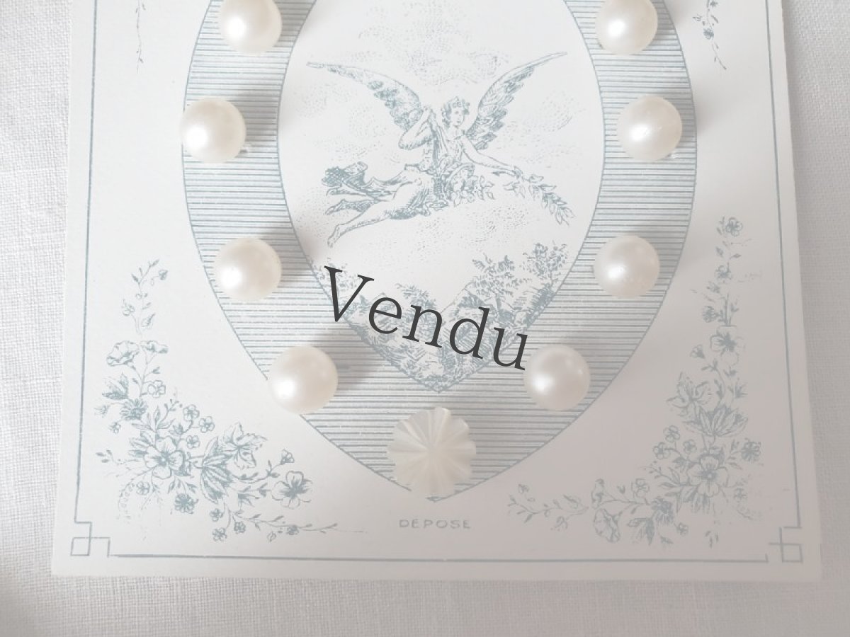 画像6: フランスアンティーク　ガラスパールボタンシート (6)