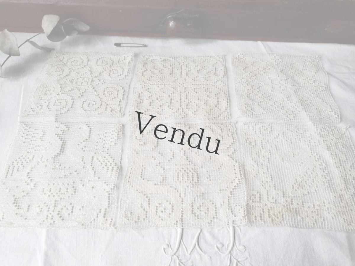 画像3: フランスアンティーク　フィレレースモチーフ6種セット (3)