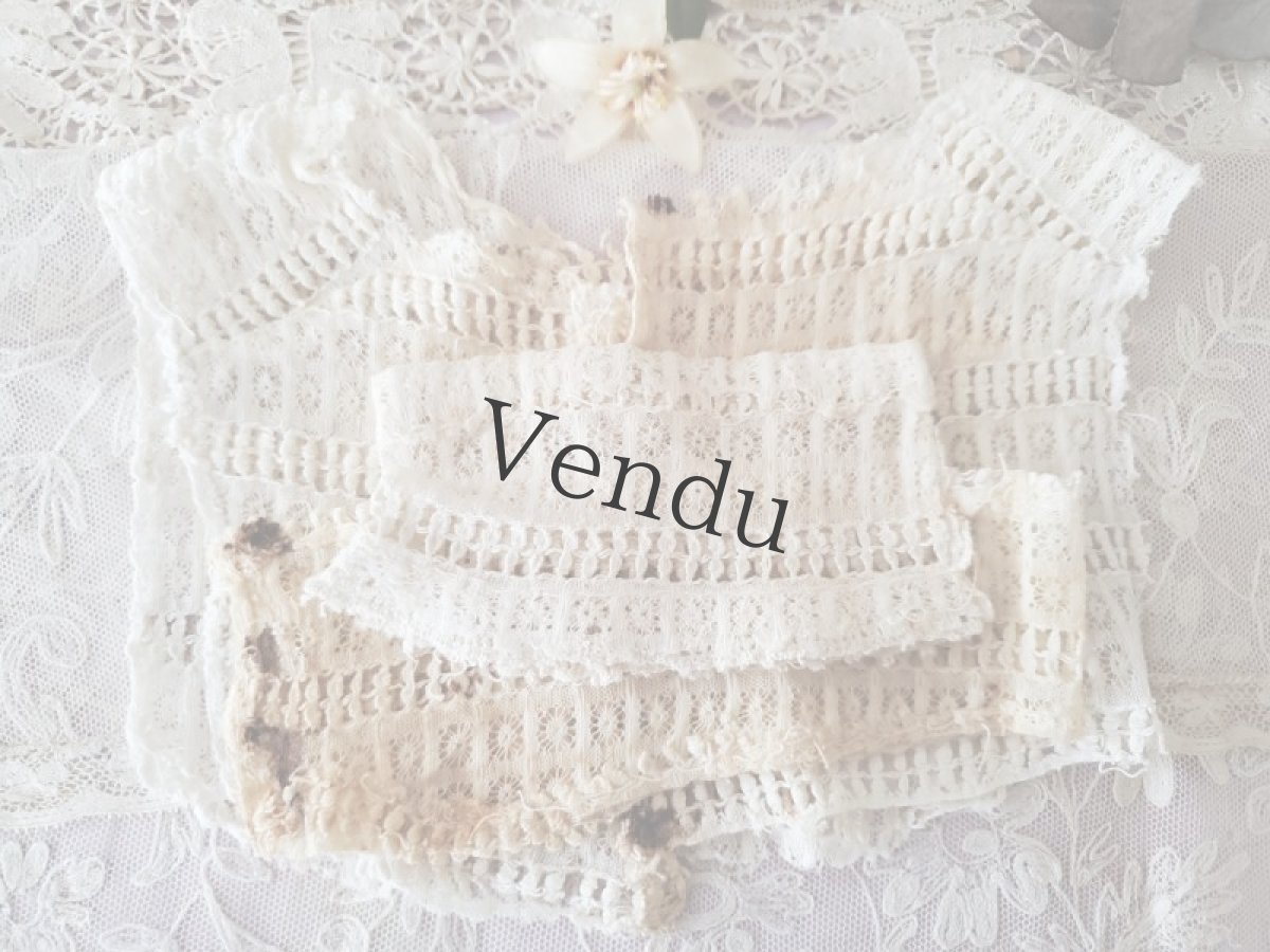 画像7: フランスアンティーク　端切れ３点セット (7)