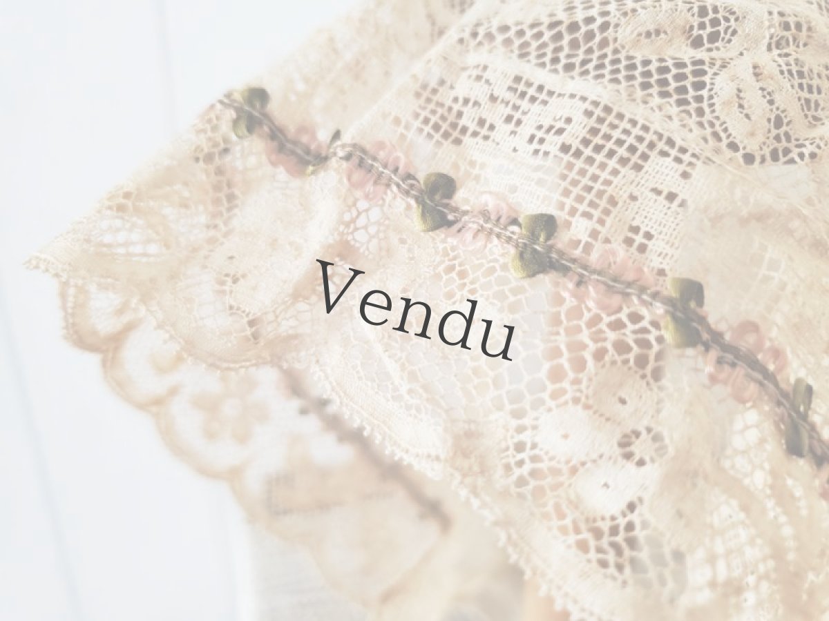 画像10: フランスアンティーク　ロココトリムとレースのボネ (10)