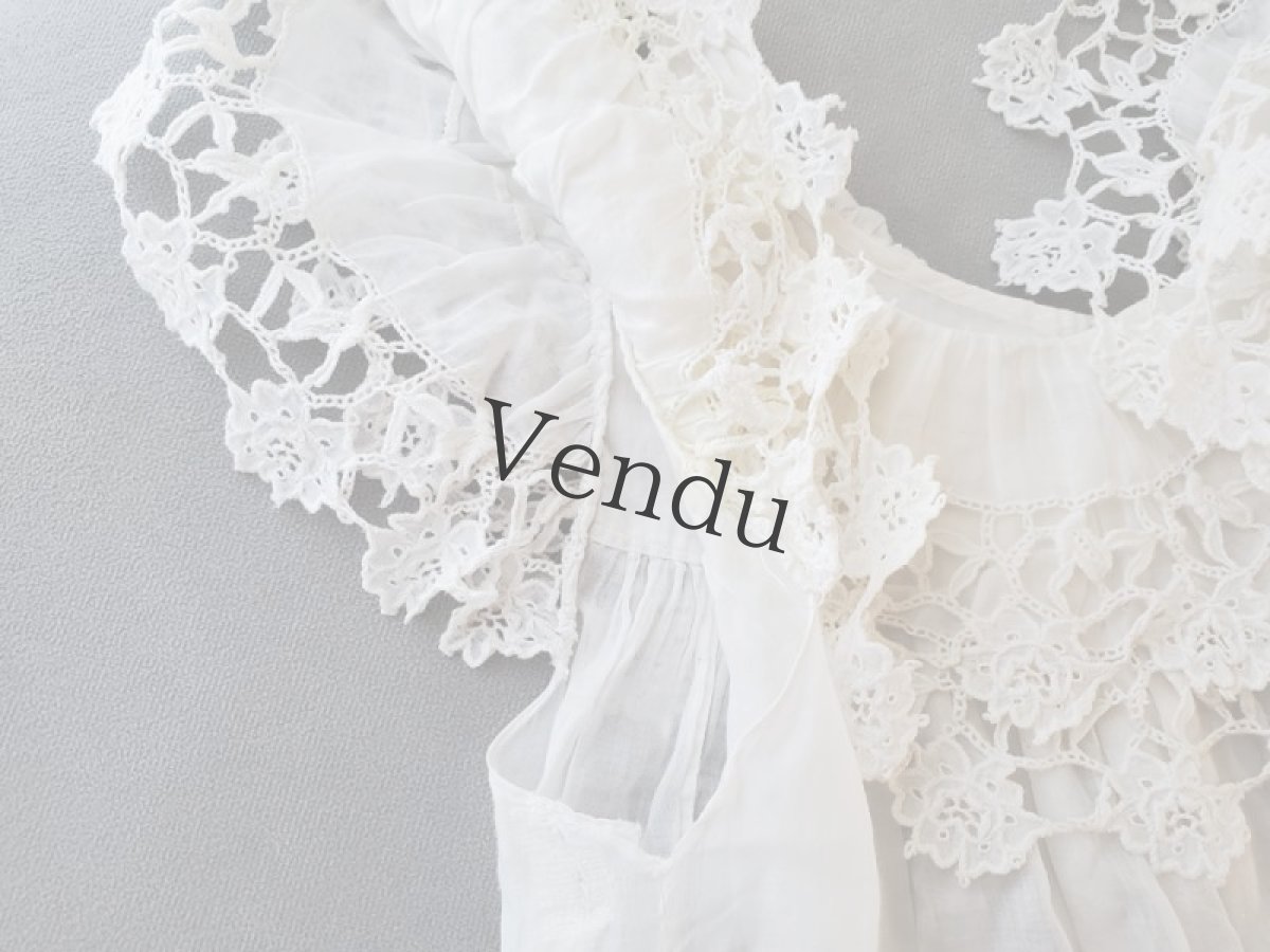 画像5: フランスアンティーク　リシュリュー刺繍襟のローブ (5)