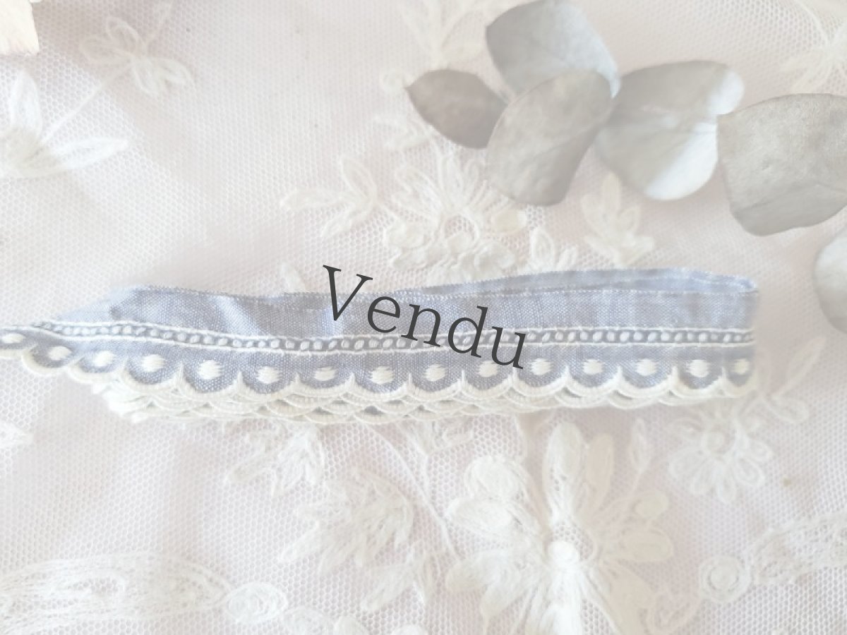 画像4: フランスヴィンテージ　刺繍スカラップブレード120cm (4)