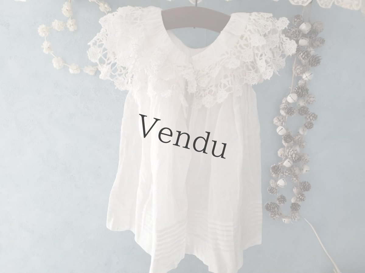 画像7: フランスアンティーク　リシュリュー刺繍襟のローブ (7)