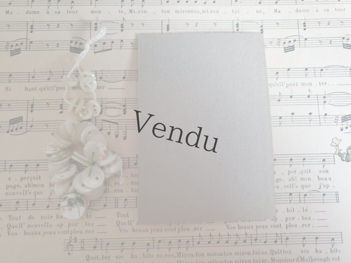 画像6: フランスアンティーク　糸でまとめられた貝ボタン シートつき (6)