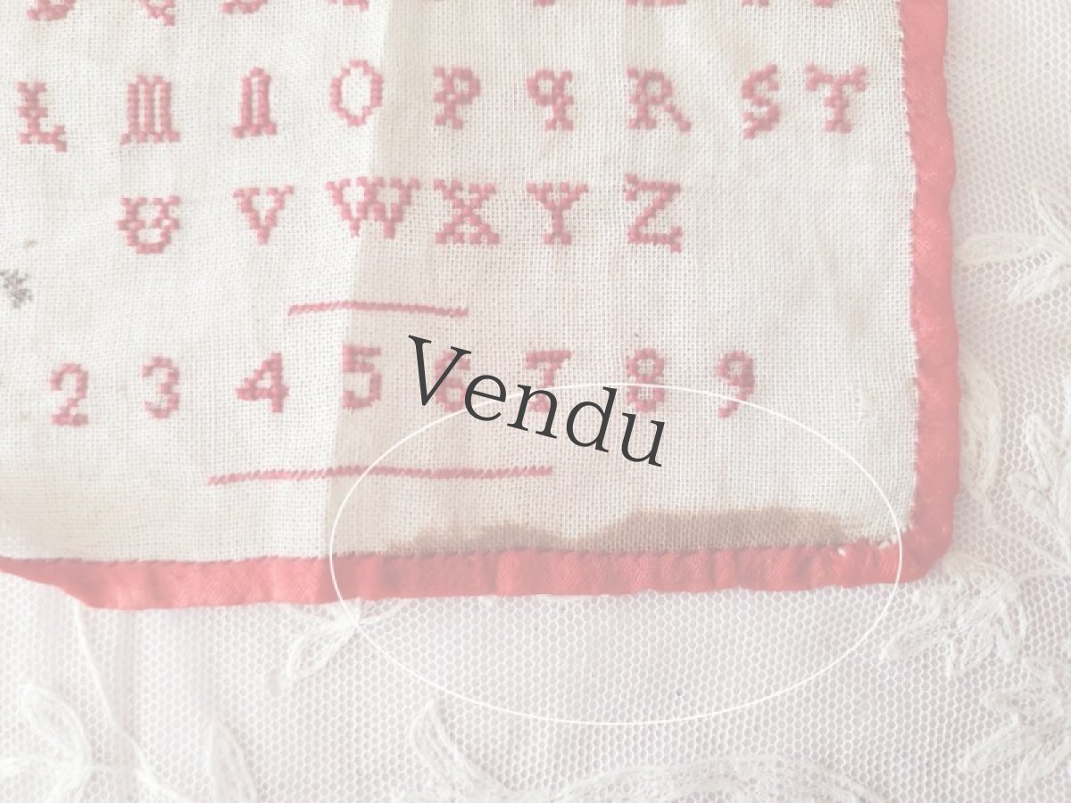 画像3: フランスアンティーク　小さなクロスステッチサンプラー (3)