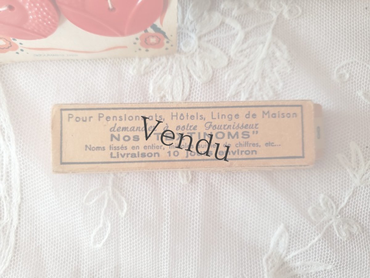 画像8: フランスアンティーク　イニシャル数字テープリボン　箱入り1本 《8》 (8)