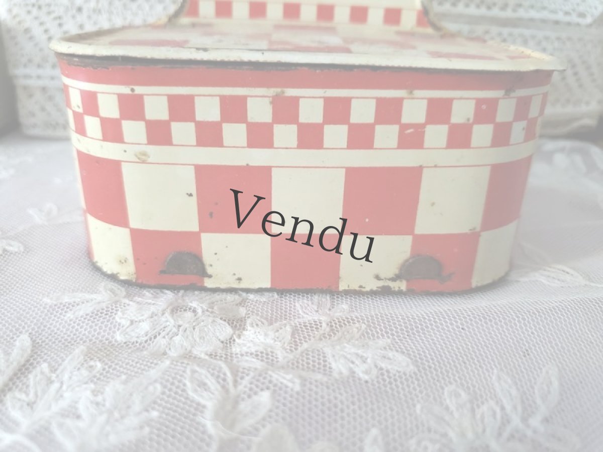 画像3: フランスアンティーク　赤と白のアリュメット缶  (3)