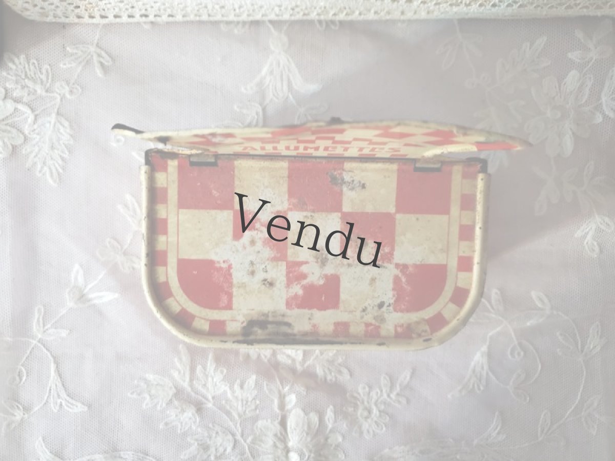 画像4: フランスアンティーク　赤と白のアリュメット缶  (4)