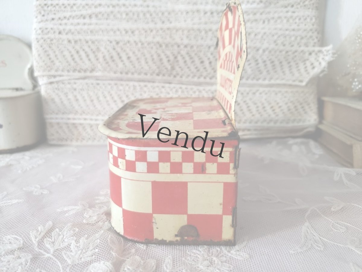 画像5: フランスアンティーク　赤と白のアリュメット缶  (5)