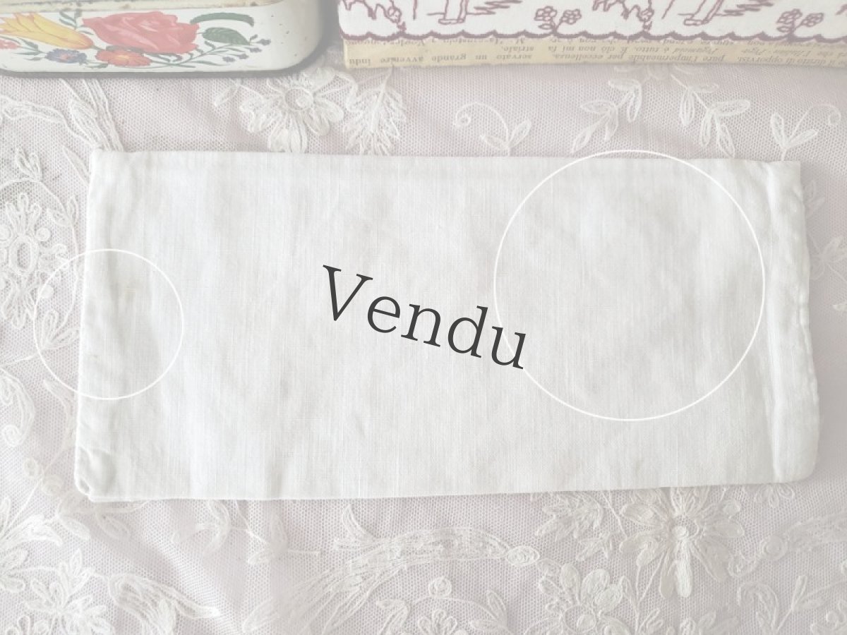 画像5: フランスヴィンテージ　赤い刺繍のカトラリーケース (5)