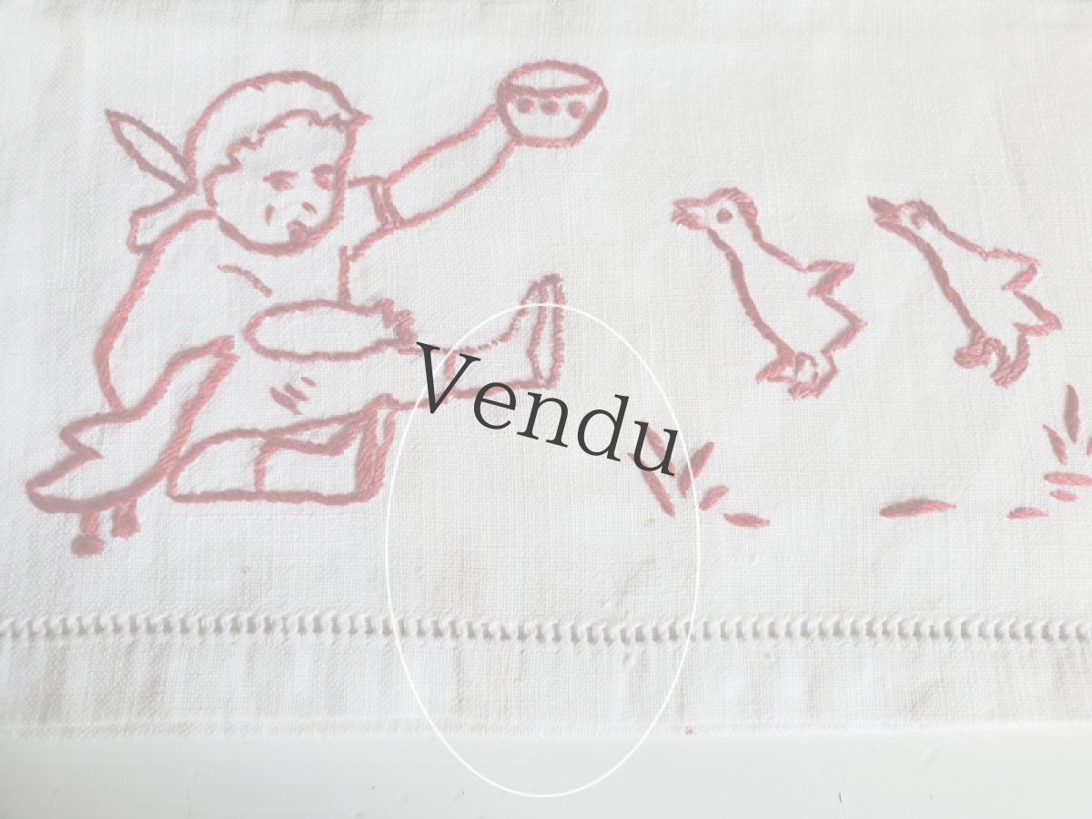 画像6: フランスヴィンテージ　赤い刺繍のカトラリーケース (6)