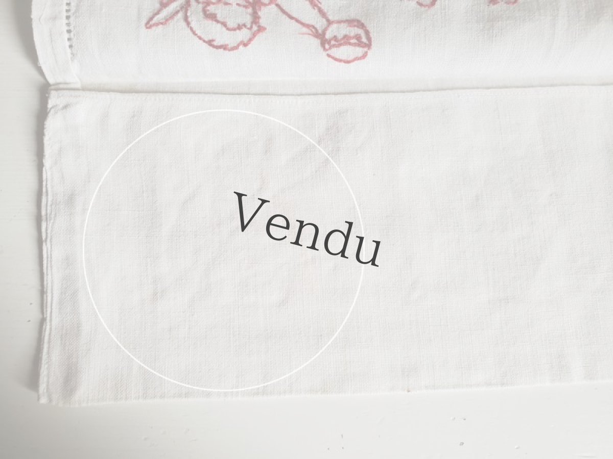 画像7: フランスヴィンテージ　赤い刺繍のカトラリーケース (7)