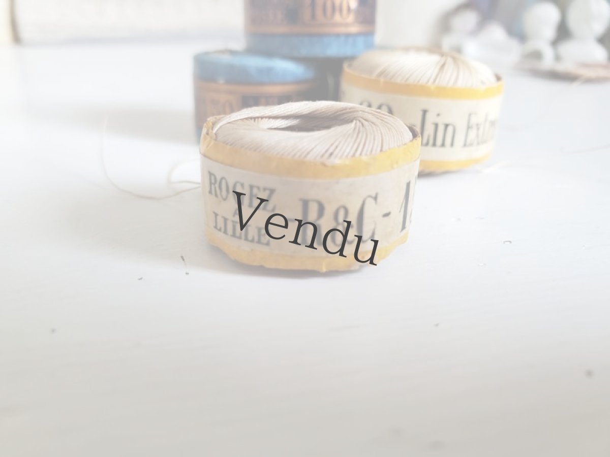 画像2: フランスアンティーク　ROGEZ A LILLE 小さな糸玉 リネン 150 (2)