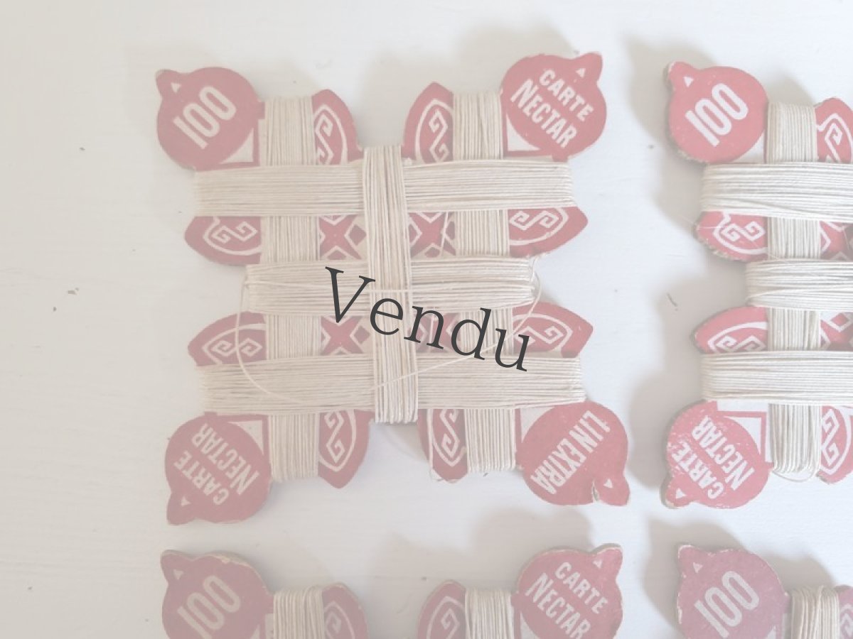 画像2: フランスアンティーク　CARTE NECTAR リネン糸巻き 100 (2)