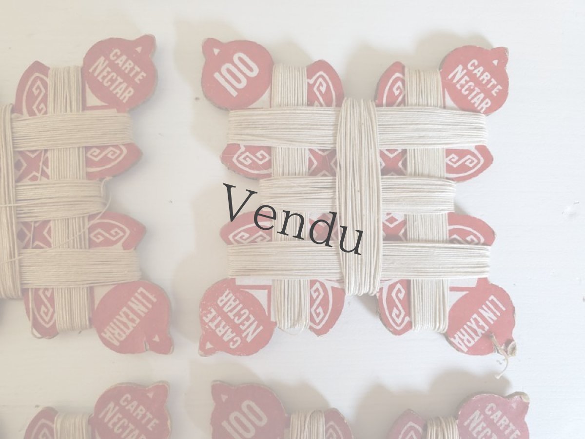 画像3: フランスアンティーク　CARTE NECTAR リネン糸巻き 100 (3)