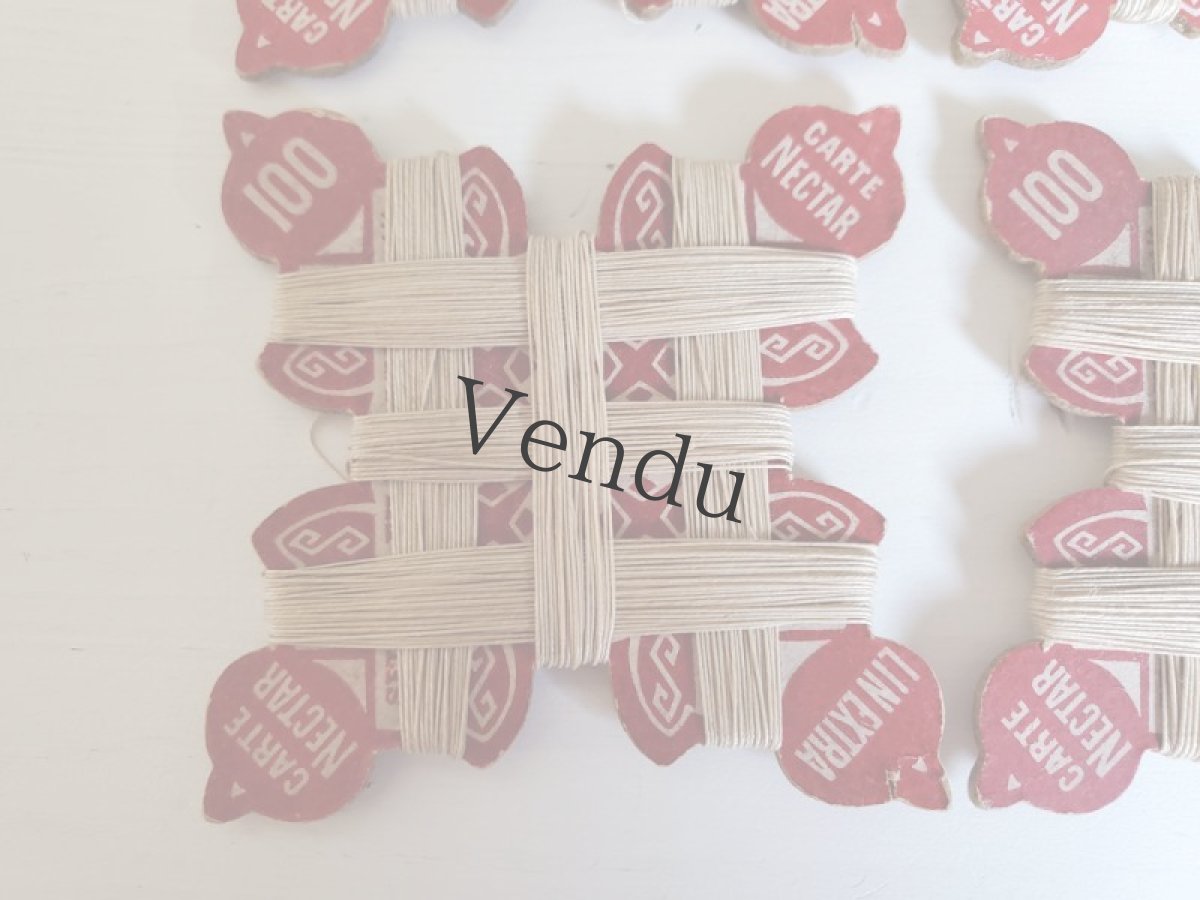 画像4: フランスアンティーク　CARTE NECTAR リネン糸巻き 100 (4)