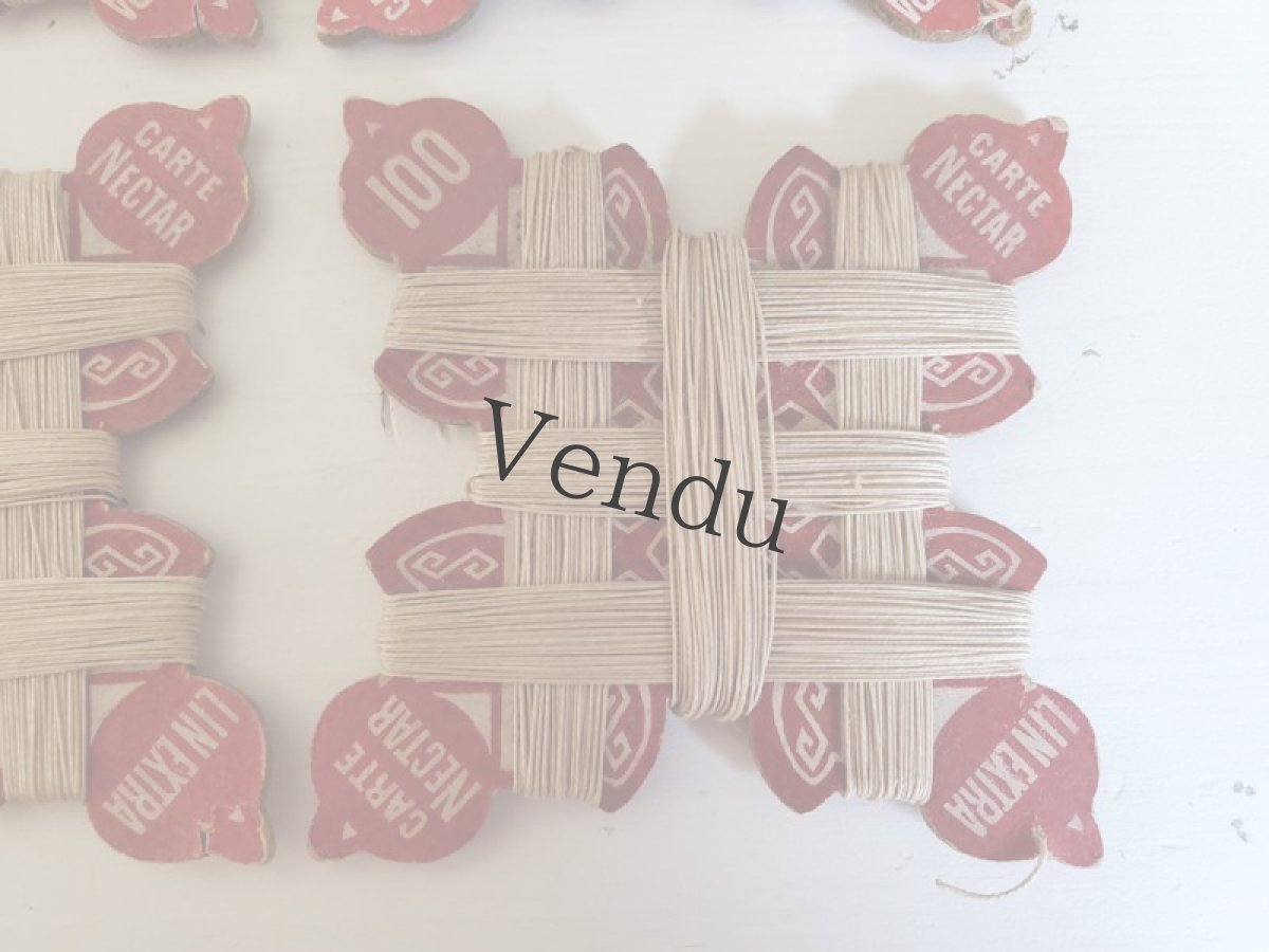 画像5: フランスアンティーク　CARTE NECTAR リネン糸巻き 100 (5)