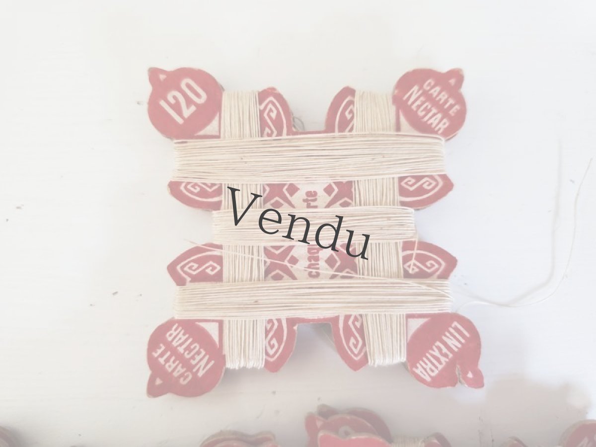 画像3: フランスアンティーク　CARTE NECTAR リネン糸巻き 120 (3)