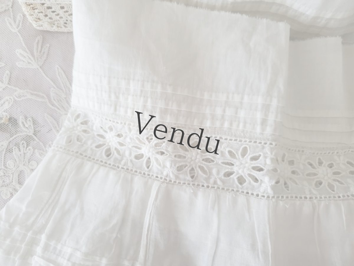 画像5: フランスアンティーク　カットワーク幅広レース端切れ 192cm (5)