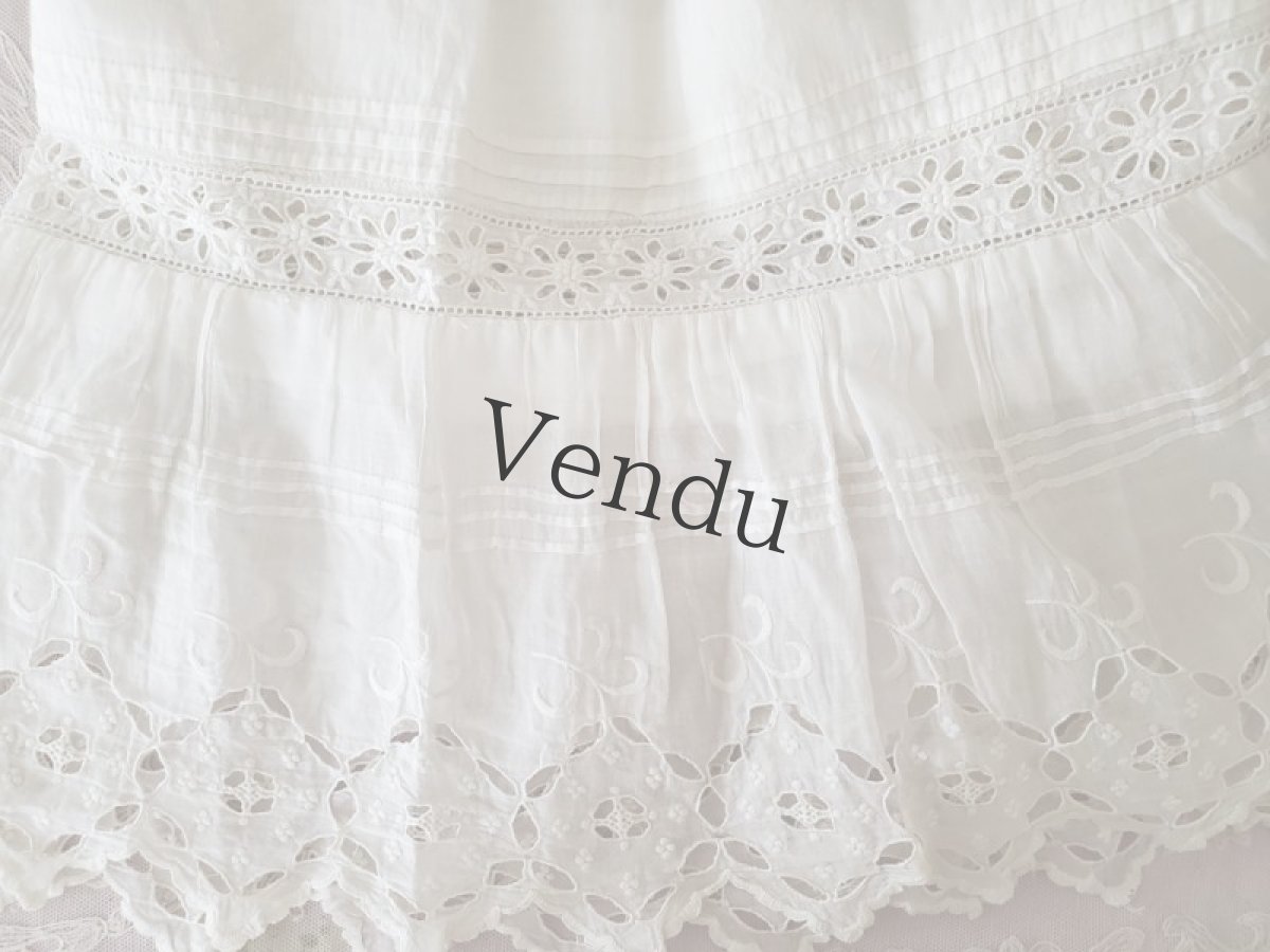 画像6: フランスアンティーク　カットワーク幅広レース端切れ 192cm (6)