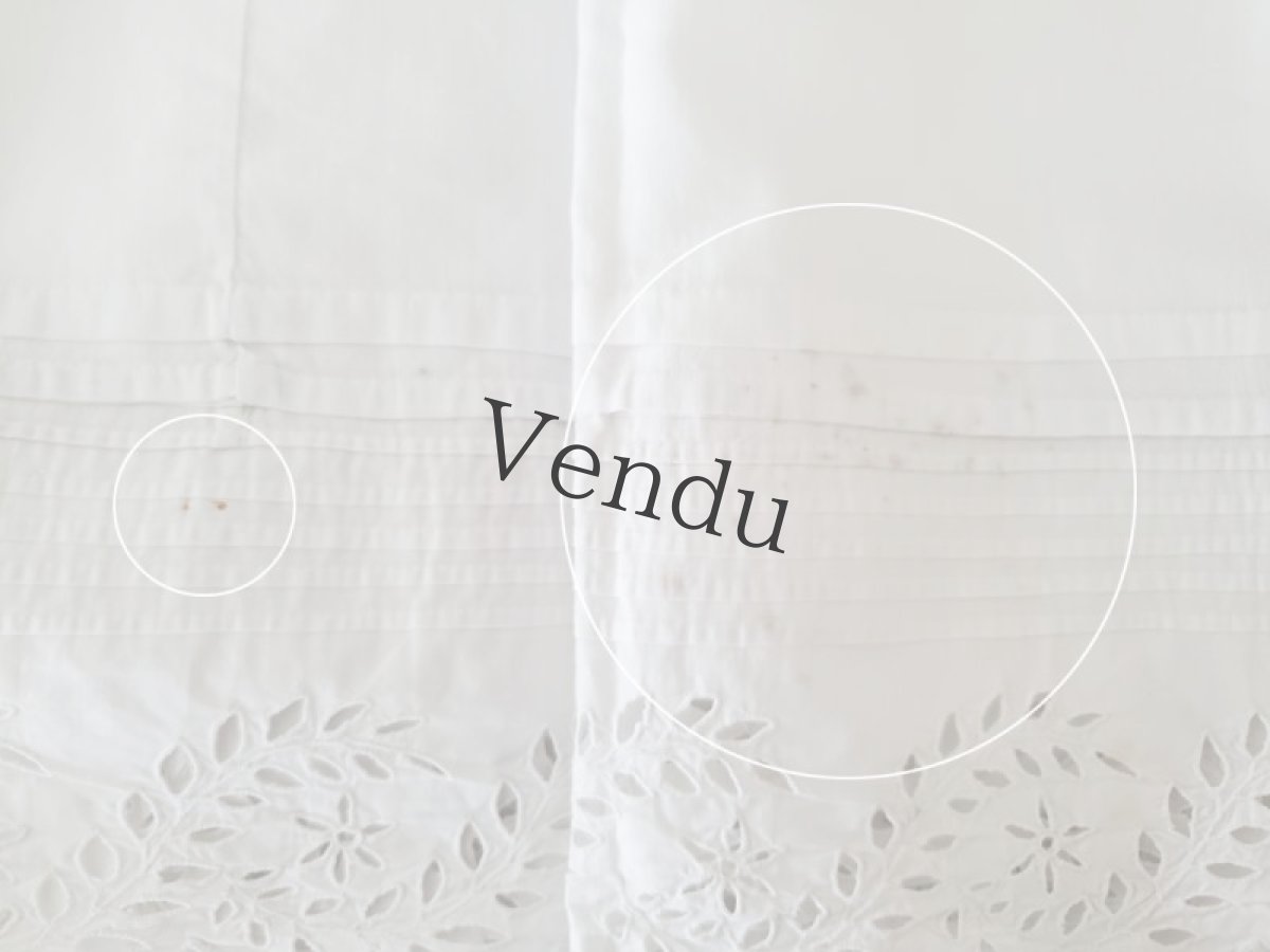 画像7: フランスアンティーク　カットワーク幅広レース端切れ 139cm (7)